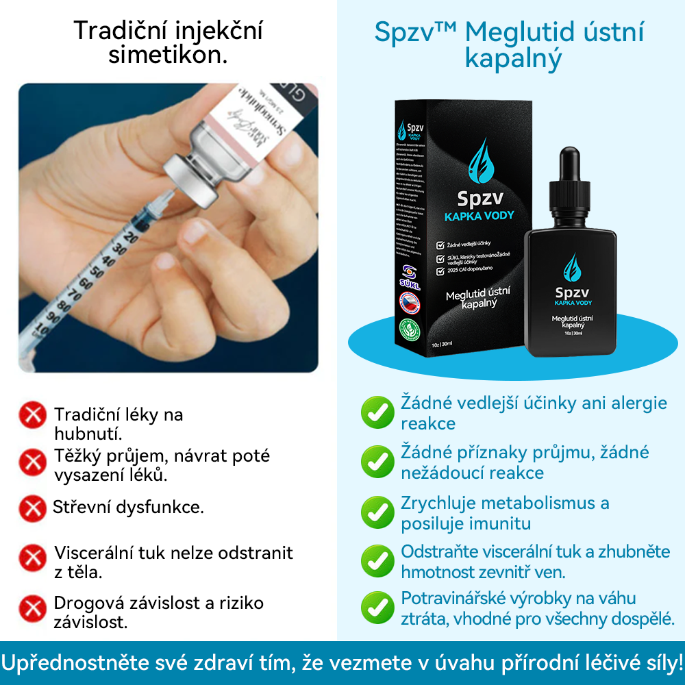 (✅Oficiální obchod) 𝑺𝐩𝐳𝐯® 𝐌𝐞𝐠𝐥𝐮𝐭𝐢𝐝 tekutina k perorálnímu podání💧 (Potravinářský produkt na spalování tuků vyvinutý Lékařskou fakultou Univerzity Karlovy v ČR)